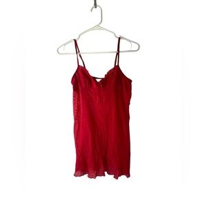 Victoria’s Secret Angel  Mesh Babydoll Lingerie size medium red